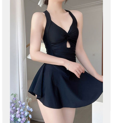 SOPHIE original avocado green one-piece slimming waist sports hot spring holiday small fresh flat angle swimming suit women
