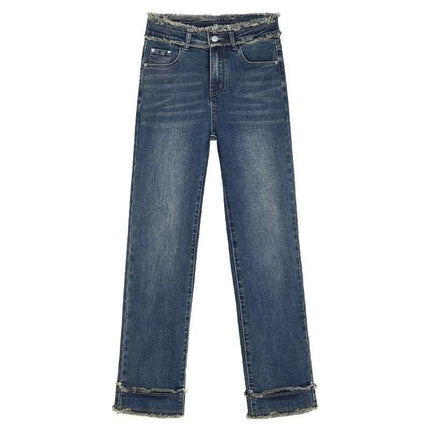 High Waist Jeans Women's Spring and Autumn 2025 New Loose Narrow Version Small Nine-point Straight Pipe Jeans