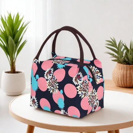 Oxford cloth printed lunch box bag new fashion casual ladies portable lunch bag hand mummy bag cartoon cute