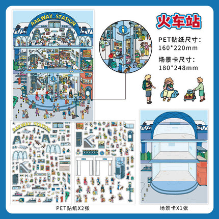 Infeel.Me Extra Large Scenery Stickers Today's Business Hours Open - Part Twelve DIY Journal Scene Stickers