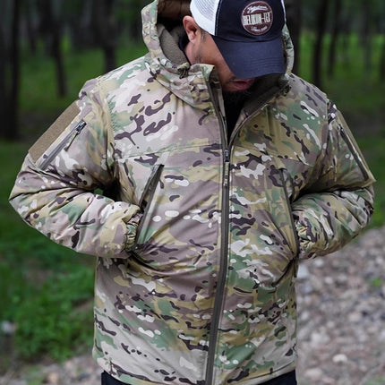 2.0 Tactical Cotton Jacket for Men, Thickened Winter Cotton Coat, Polar Cold-Proof Jacket, Outdoor Multi-Functional Camouflage