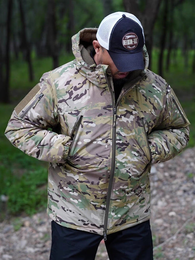 2.0 Tactical Cotton Jacket for Men, Thickened Winter Cotton Coat, Polar Cold-Proof Jacket, Outdoor Multi-Functional Camouflage