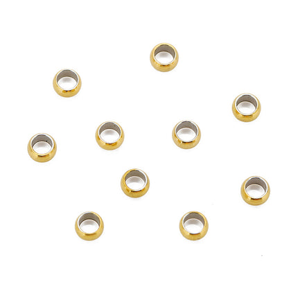 100 pucs/bag stainless steel positioning beads 18k bead chain clamp flat fixed beads pearl necklace bracelet diy beaded accessories