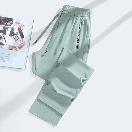 2025 Summer Explosions Ice Silk Cropped Pants Men's and Women's Couples Sports Casual Pants Sports Pants Straight Pants