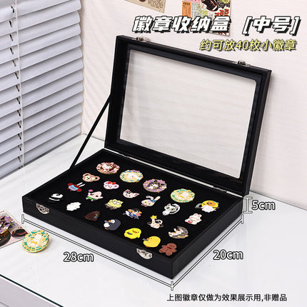 Badge Display Frame Metal Brooch Medal Collection Collection Felt Display Board Wood Grain Wall Hanging Medal Bar Storage
