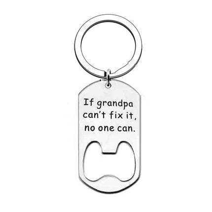 Cross-border Stainless Steel Engraving Metal Keychain Bottle Opener Wine Glass Wine Bottle Birthday Christmas Father's Day Gift
