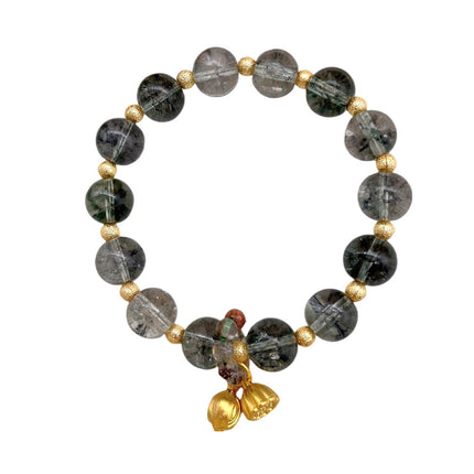 Cross-Border Green Phantom Bracelet for Women, Summer Ins-Style Design, Simple Crystal Bead Bracelet, Lotus Accessories, Friendship Jewelry