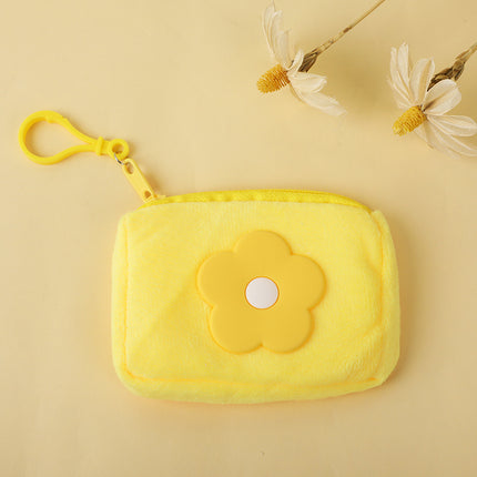 Cute plush coin purse children girl heart student mini wallet key storage bag portable earphone bag wholesale