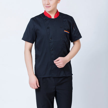 Long-sleeved restaurant canteen back kitchen clothing hotel chef overalls summer hotel short-sleeved chef clothing custom-made
