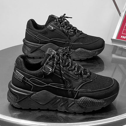 2024 Mesh Panel Shoes Casual Shoes Student Dad Shoes Sports Thick-Soled Trendy Shoes Wear-Resistant Shoes New Model