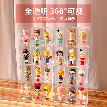 in stock Transparent Dustproof Handmade Blind Box Storage Display Stand Bubble Mate Display Cabinet Doll Lego Storage Box