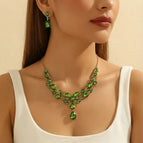 Light green necklace + earrings