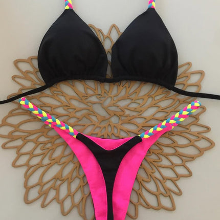 2025 New Bikini Three-Point Tight Split Women's Swimsuit Bikini Swimsuit Push-Up Leopard Print Sexy Style