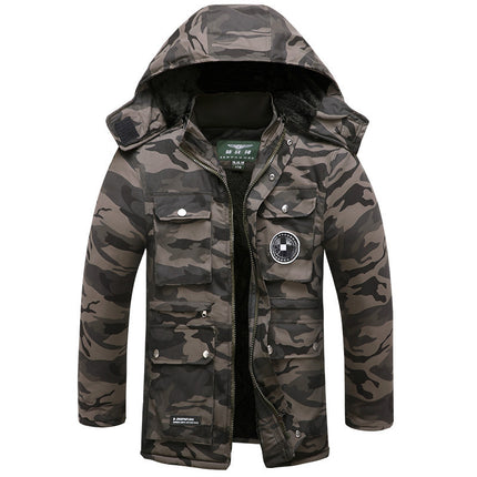 Winter Thickened Cotton-padded Clothes Men's Fleece-added Work Clothes Cold Storage Cotton-padded Clothes Cold-proof Clothes Warm Mid-length Labor Protection Cotton-padded Jacket for Worker
