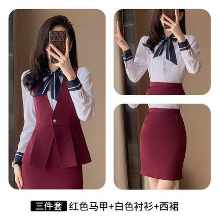 Professional suit Women's Vest Workwear Hotel Front Desk Fashion Vest Jewelry Shop Beautician Work Clothes Temperament suit