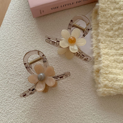 Elegant Sweet ~ Flower hairpin female back head temperament ins summer updo shark clip 2024 new hair clip