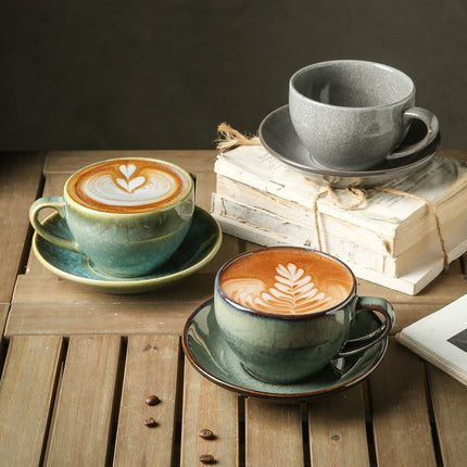 Kiln-Turned Coffee Cup Set Mug Retro Office Water Cup Japanese Breakfast Cup High-Value Ceramic Tea Cup