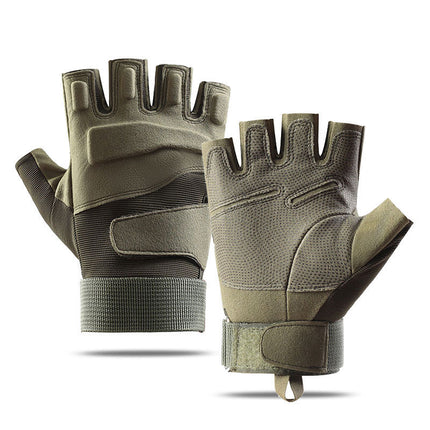Black Hawk Tactical Half-Finger Gloves Men's Outdoor Sports Mountaineering Fitness Protection Military Fan Special Forces Motorcycle Riding