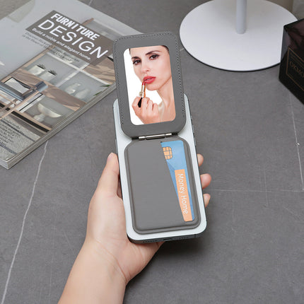 Rotating Mirror Magnetic Card Holder Suitable for iPhone 16 Series, Foldable Mirror with Super Strong Magnet, Cross-Border Gift Exclusive
