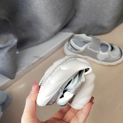2024 Summer Shallow Mouth Sneakers Girls Breathable Velcro Sports Sandals Girls Non-slip Baotou Daddy Sandals