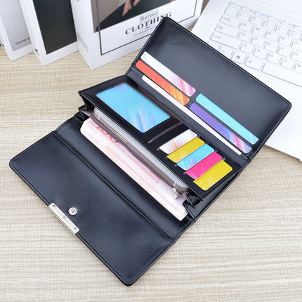 New Wallet Women's Long Multi-Card Wallet Soft Wallet Fashionable Simple Three-Folding Large Capacity Clutch Card
