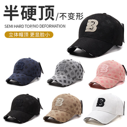 European and American Spring and Autumn Baseball Cap Men's High Sense Big Head Ware Hard Top Women's Ins Cap Head Big Face Showing Small Hat