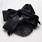 8-character bow hair net [black fine mesh]