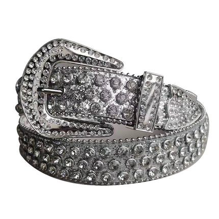 Women's Belt with Rhinestone Inlay Decoration, Versatile for Jeans, Bbsimon Belt Manufacturer Wholesale, Personalized and Trendy