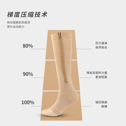 Cross Border Amazon Compression Socks Zipper Socks Sports Compression Leg Socks compression Socks Zipper Socks