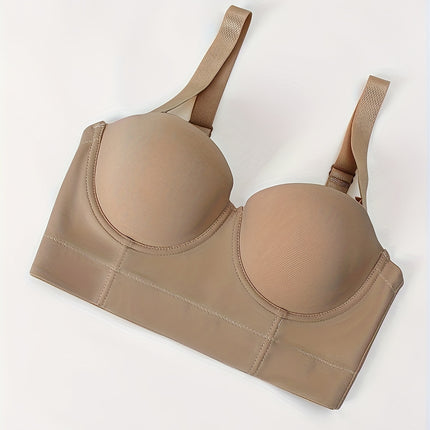 Cross-border European and American seamless smooth steel ring underwear gathered upper support wide lower circumference half cup bra