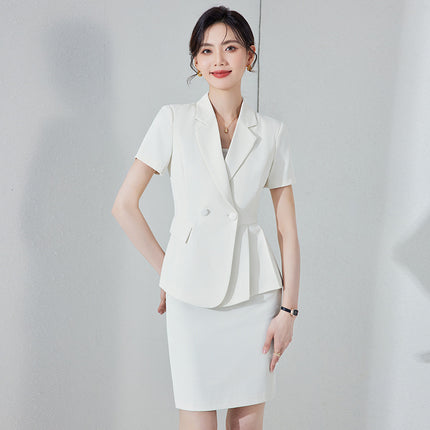 Professional suit suit women's summer elegant goddess fan high-end suit jacket workplace formal wear jewelry shop overalls