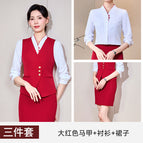 Big red vest + shirt + skirt / S
