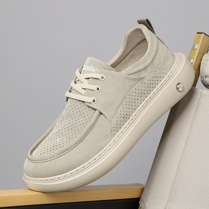 Men's Shoes 2025 Spring and Summer New Trendy Fashion Breathable Lightweight Soft Sole Thick Sole Versatile Slip-On Casual Cloth Shoes