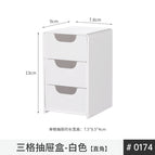0174.b. three compartment drawer box-white 1 piece