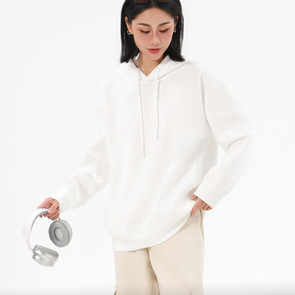 Autumn and winter heavy 380g composite cotton hooded pullover vests women's solid color tide brand loose casual couples hoodie