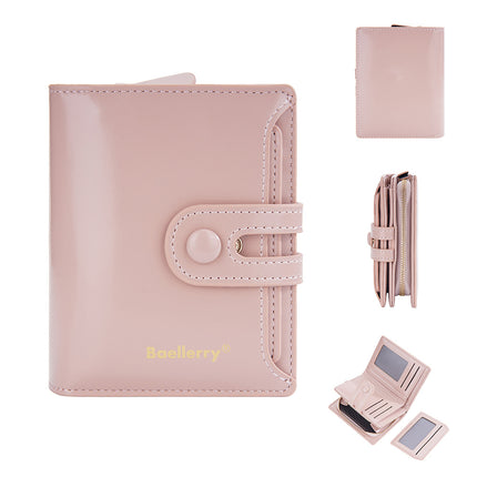 Baellerry New K-Style Cross-Border Oil Wax Leather Multi-Card Slot Buckle Wallet Zipper Women's Short Coin Purse