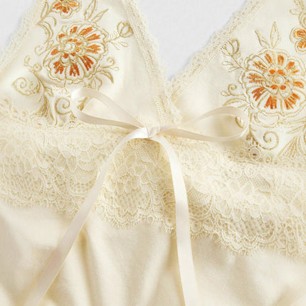 Topic 3 Sexy Floral Embroidery Lace Stitching Lace Vest Hanging Neck Slim-Fit Slimming Sling