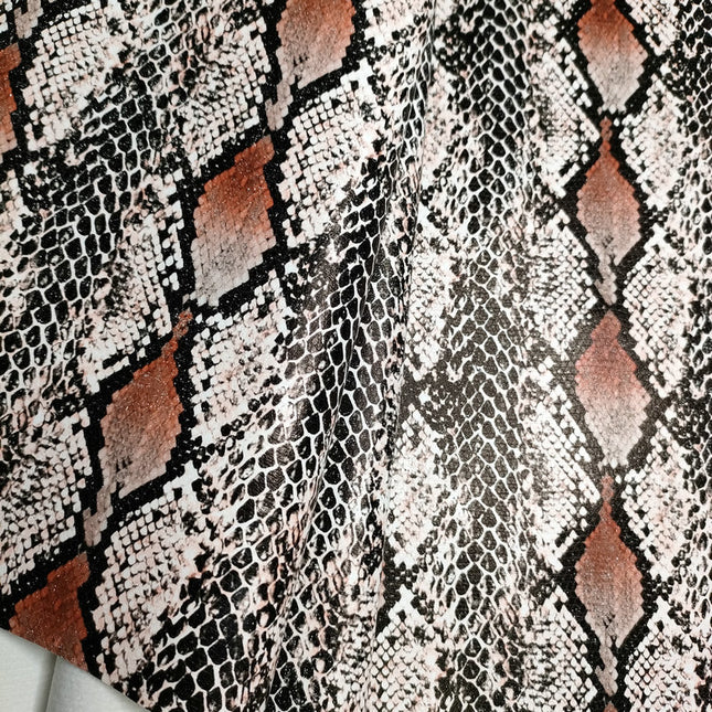 Pu Snakeskin Pattern Leather Fabric, Python Pattern Leather for Bags, Anime Belts, Soft Bags, Headboard Backs, Artificial Leather with Animal Prints