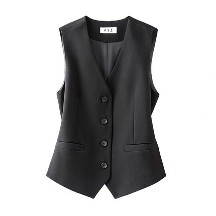 Old Money Style Suit Vest Women's Layered Vest 2025 Spring & Fall New Sleeveless Slim Elegant Small Waistcoat