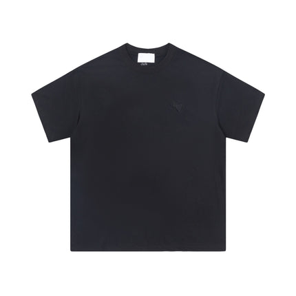 Cross-Border Am* Short-Sleeved Pure Cotton Embroidered Round Neck T-Shirt Summer Casual Loose Couple Wear Star Same Style Drop Shipping