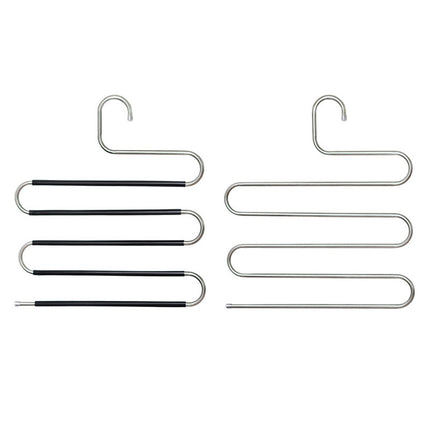 D Amazon Cross-border Explosions Magic Hanger Five-layer Stainless Steel S Pants Rack Inside Pants Storage Rack Factory Wholesale