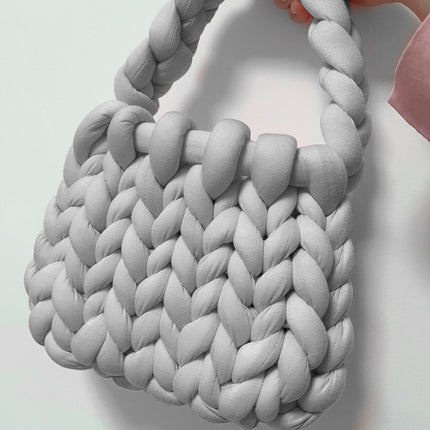 Core-Filled Cotton Icelandic Wool Hand-Woven Bag Cat Nest Pillow Hand Bag Autumn and Winter Extra Thick Handbag Material Bag