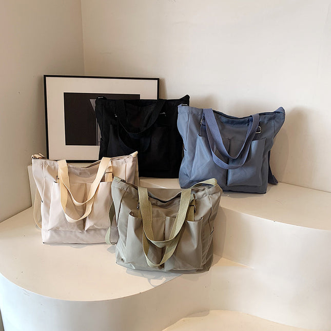 Large Capacity Bag Women's Waterproof Canvas Bag Women's Crossbody Bag Korean Style Casual College Students' Class Portable Mummy Bag