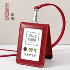 Red vertical calf leather cord