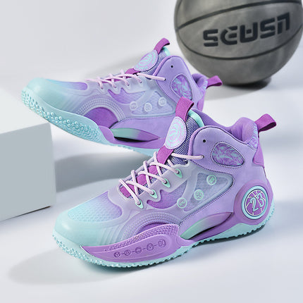 High-top sneakers men's spring 2023 new mesh breathable shock-absorbing basketball shoes thick-soled dad shoes casual fashion shoes