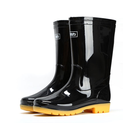 Shanghai genuine goods warrior rain boots 807 mid-high tube labor protection tendon bottom wear-resistant water shoes waterproof non-slip rubber shoes