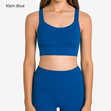 Cross-border Naked Cross-back Fitness Yoga Bra High Strength Shockproof Running Sports Underwear for Women S2010