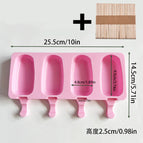 4 consecutive oval ice cream-pink with wooden stick