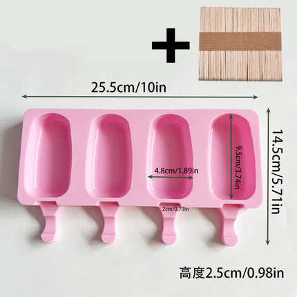 Cross-Border New Oval Ice Cream Mold with Lid, Easy to Release, Cheese Popsicle DIY Home Ice Cream Mold
