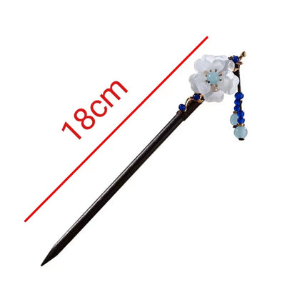Antique Wood Hairpin Tassel Step-up Hair Hairpin Children's Imitation Ebony Headwear Disc Hair Han Clothing Accessories Ancient Costree Hair Hairpin Hair